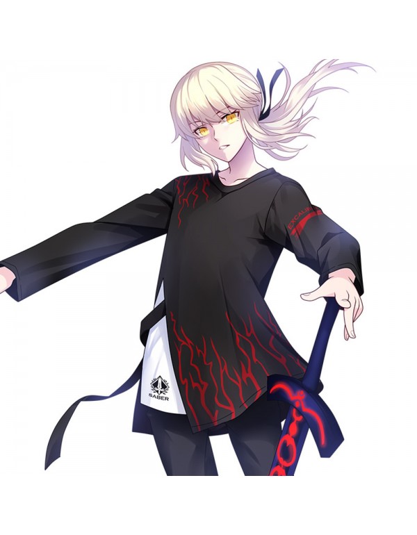 Unisex Fate Saber Anime T-shirts,Long Sleeve 3D Pr...