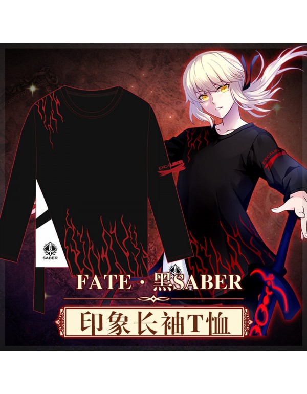 Unisex Fate Saber Anime T-shirts,Long Sleeve 3D Printed Cosplay Costume