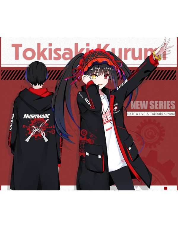 Tokisaki Kurumi DATE A LIVE Unisex 3D Printed Anime Coats Warm Hoodies Cosplay Costume