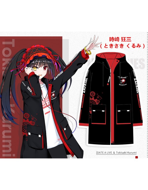 Tokisaki Kurumi DATE A LIVE Unisex 3D Printed Anime Coats Warm Hoodies Cosplay Costume