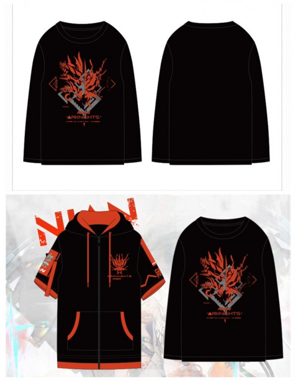 ARKNIGHTS NIAN 3D Printed Anime Long Sleeve T-shirts Costume Black