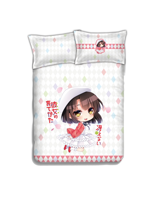 Megumi Kato - SaeKano Anime 4 Pieces Bedding Sets,Bed Sheet Duvet Cover with Kissenbezüge