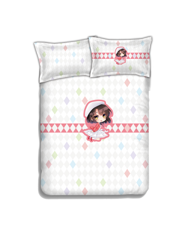 Megumi Kato - SaeKano Anime 4 Pieces Bedding Sets,Bed Sheet Duvet Cover with Kissenbezüge