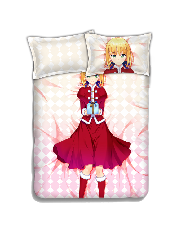 Saber-Fate Anime 4 Pieces Bedding Sets,Bed Sheet D...