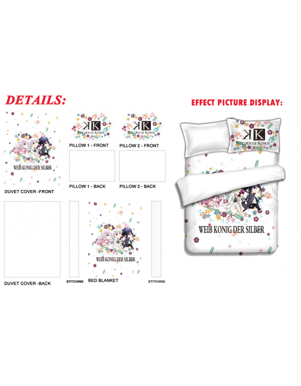 K Project Anime Bedding Sets,Bed Blanket & Duvet Cover,Bed Sheet with Kissenbezüge