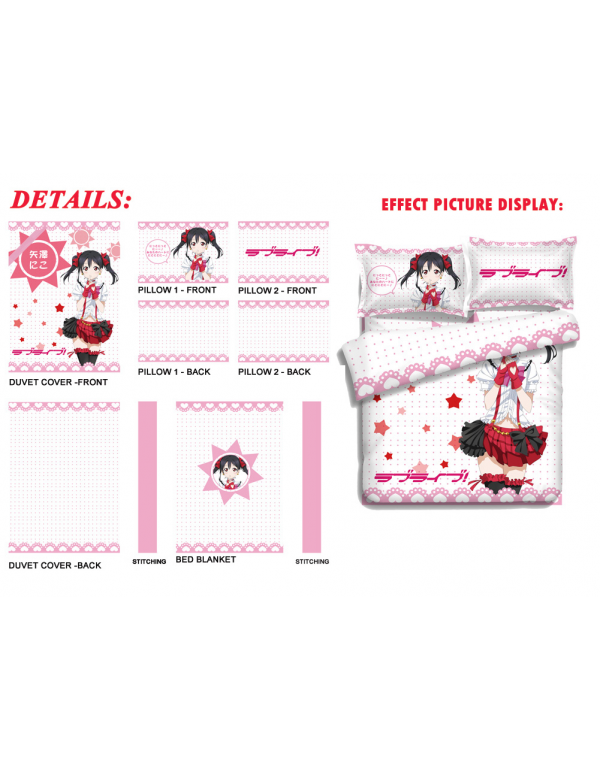 Nico Yazawa - Love Live Anime 4 Pieces Bedding Sets,Bed Sheet Duvet Cover with Kissenbezüge