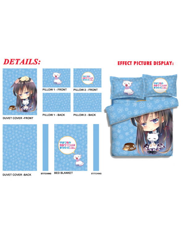 Yukino Yukinoshita - My Teen Romantic Comedy Bed Blanket Duvet Cover with Kissenbezüge