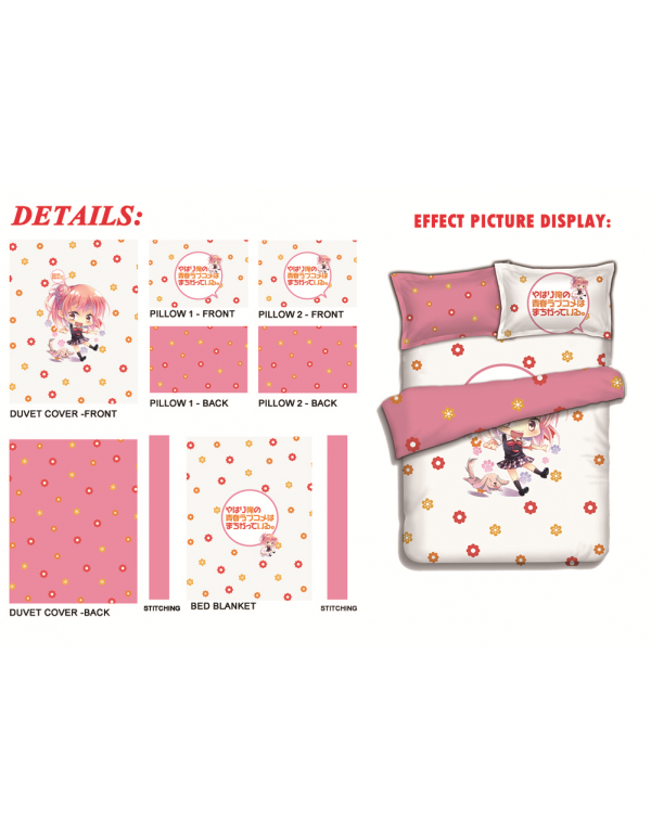 Yui Yuigahama - My Teen Romantic Comedy Japanese Anime Bed Blanket Duvet Cover with Kissenbezüge