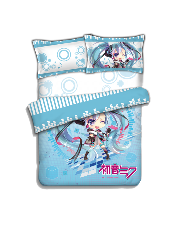 Miku Hatsune - Vocaloid Anime 4 Pieces Bedding Sets,Bed Sheet Duvet Cover with Kissenbezüge