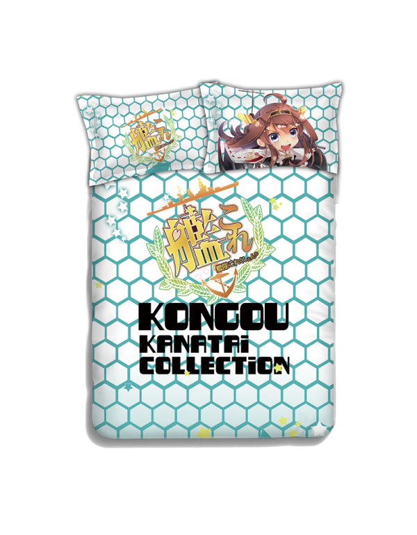 Kongou - Kantai Collection Anime 4 Pieces Bedding Sets,Bed Sheet Duvet Cover with Kissenbezüge