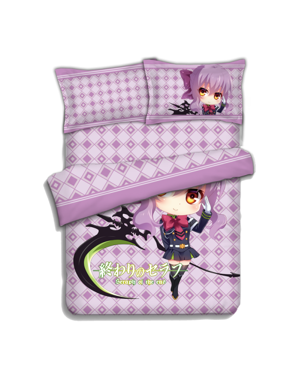 Seraph of the end Anime 4 Pieces Bedding Sets,Bed Sheet Duvet Cover with Kissenbezüge