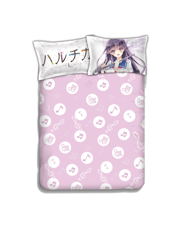 Homura Chika Anime 4 Pieces Bedding Sets,Bed Sheet Duvet Cover with Kissenbezüge