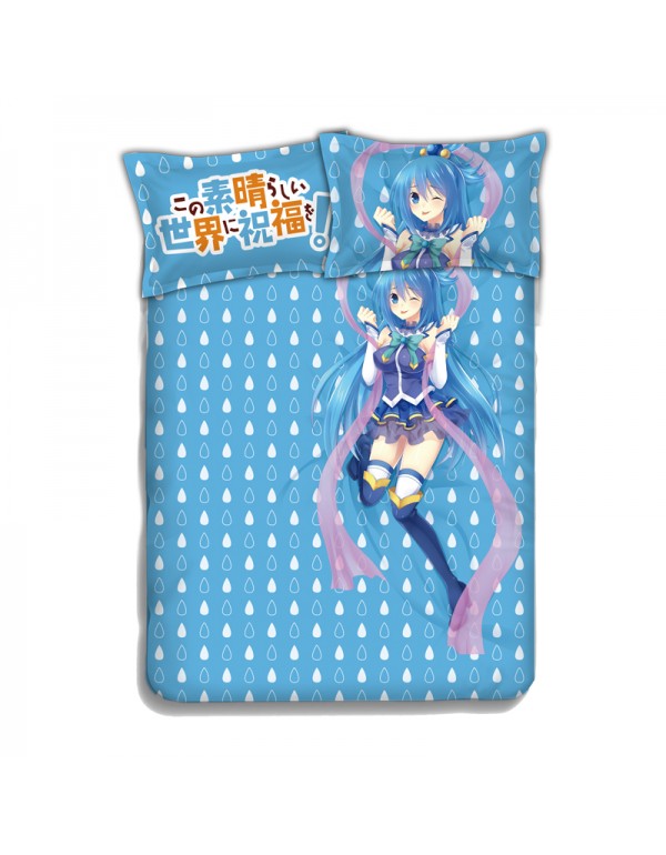 Aqua-KonoSuba Japanese Anime Bed Blanket Duvet Cover with Kissenbezüge