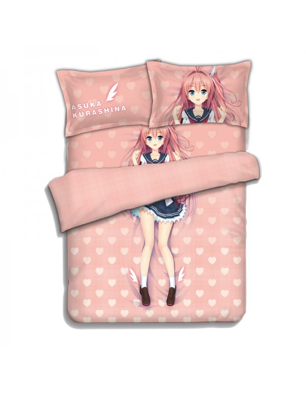 Kurashina Asuka Anime Bedding Sets,Bed Blanket & Duvet Cover,Bed Sheet with Kissenbezüge