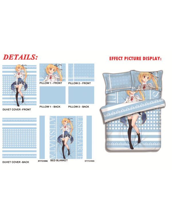 Lisesharte Atismata-Undefeated Bahamut Chronicle 4 Pieces Bedding Sets,Bed Sheet Duvet Cover with Kissenbezüge