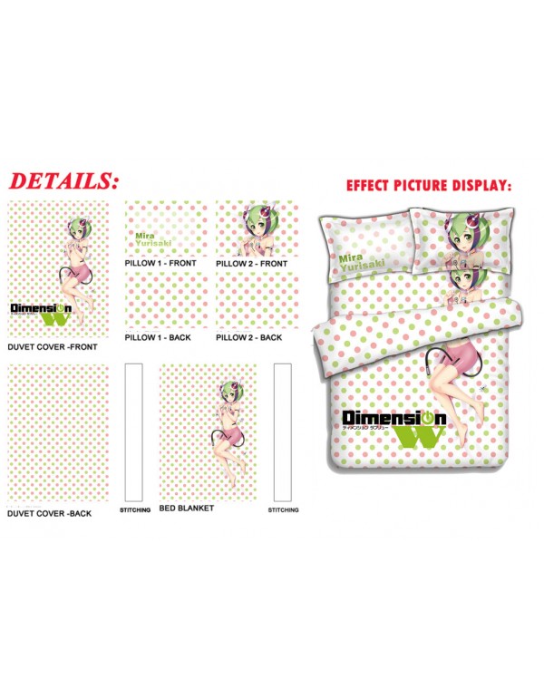 Yurisaki Mira - Dimension W Bedding Sets,Bed Blanket & Duvet Cover,Bed Sheet with Kissenbezüge