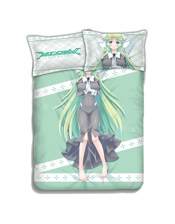 Athena -Luck Logic Anime 4 Pieces Bedding Sets,Bed Sheet Duvet Cover with Kissenbezüge