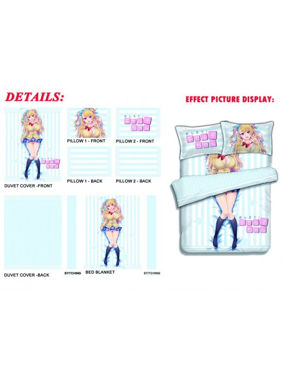 Oshiete Gyaruko-chan Anime Bedding Sets,Bed Blanket & Duvet Cover,Bed Sheet with Kissenbezüge