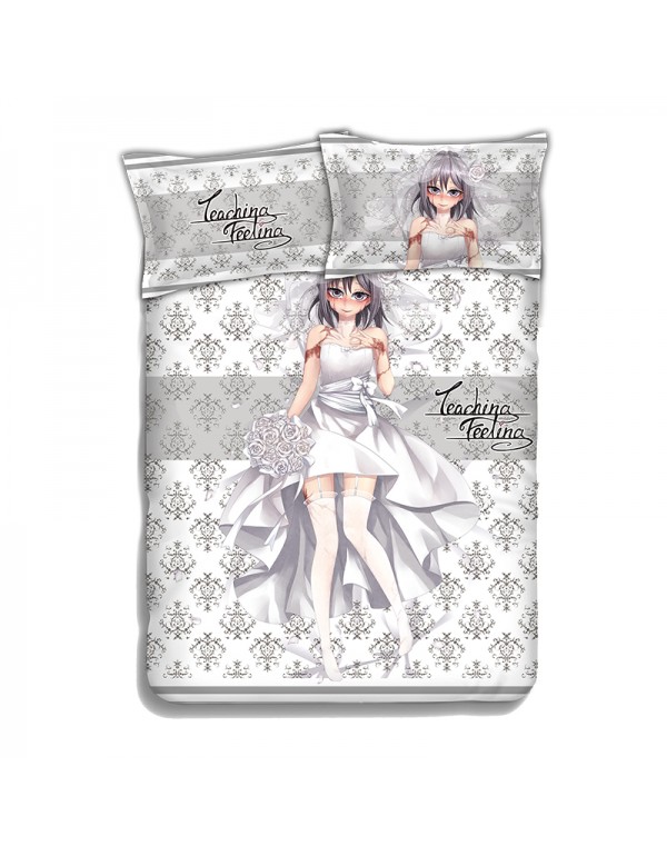 Sylvie -Teaching Feeling Anime Bed Sheet Duvet Cover with Kissenbezüge