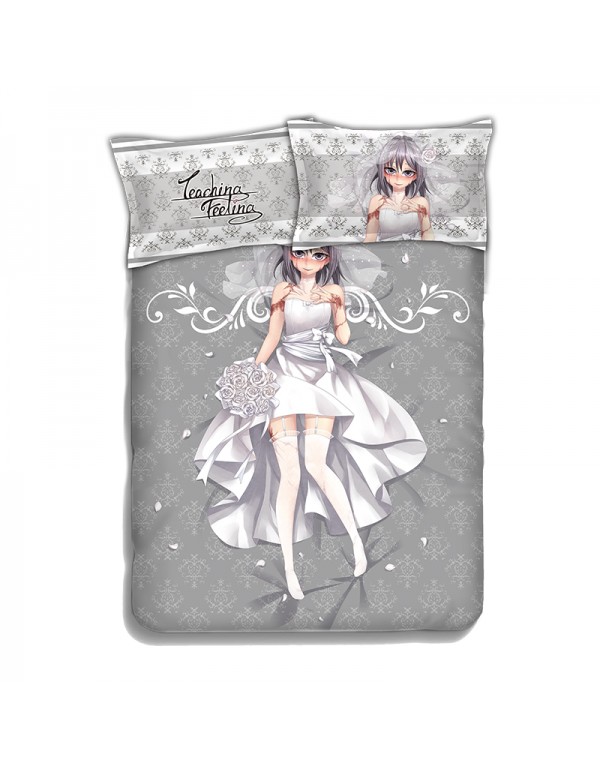 Sylvie -Teaching Feeling Anime Bed Sheet Duvet Cover with Kissenbezüge