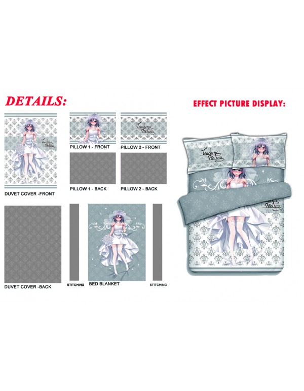 Sylvie -Teaching Feeling Anime Bed Sheet Duvet Cover with Kissenbezüge