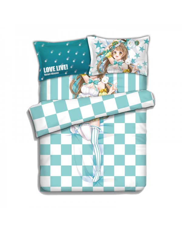 Kotori Minami-Lovelive Anime 4 Pieces Bedding Sets,Bed Sheet Duvet Cover with Kissenbezüge