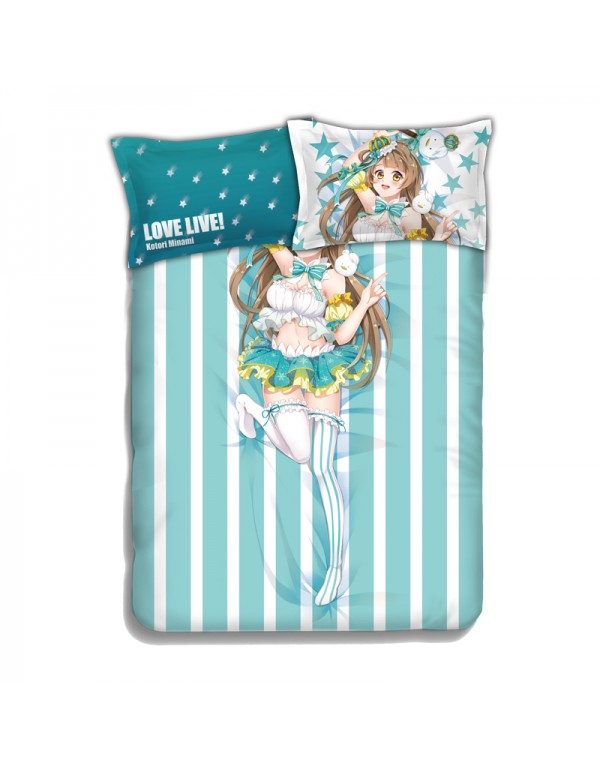 Kotori Minami-Lovelive Anime 4 Pieces Bedding Sets,Bed Sheet Duvet Cover with Kissenbezüge