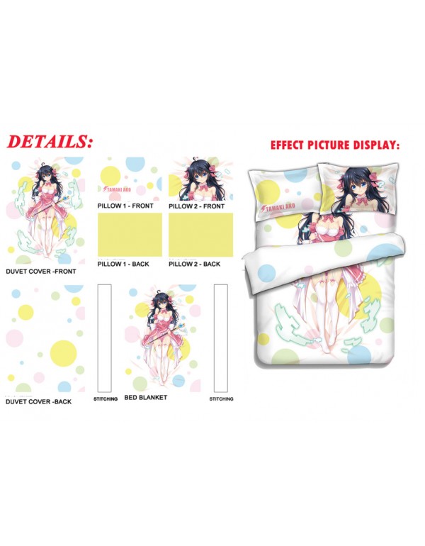 Tamaki Ako-netoge no yome wa onnanoko ja nai to omotta 4 Pieces Bedding Sets,Bed Sheet Duvet Cover