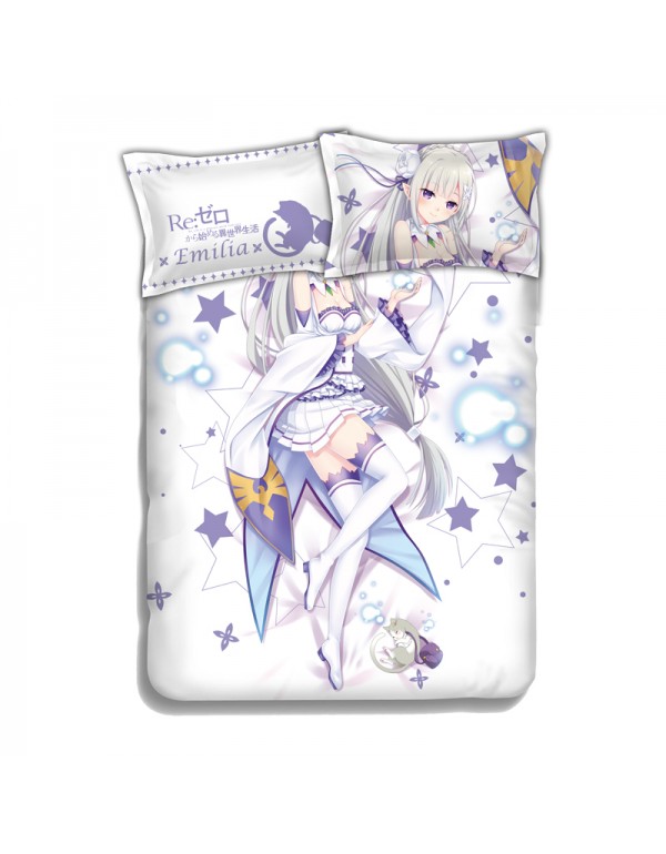 Emilia - Re Zero Anime 4 Pieces Bedding Sets,Bed S...