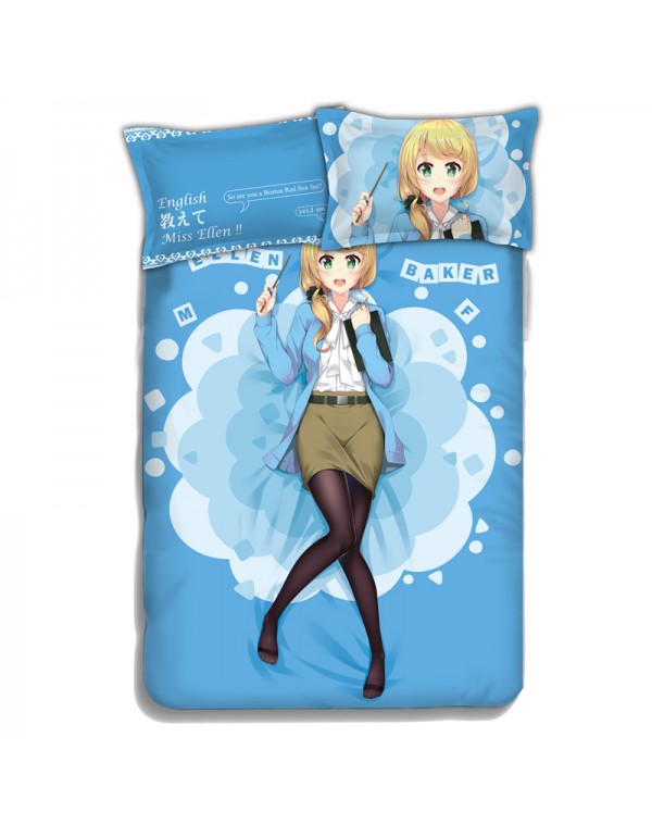 Ellen Baker Japanese Anime Bed Sheet Duvet Cover with Kissenbezüge