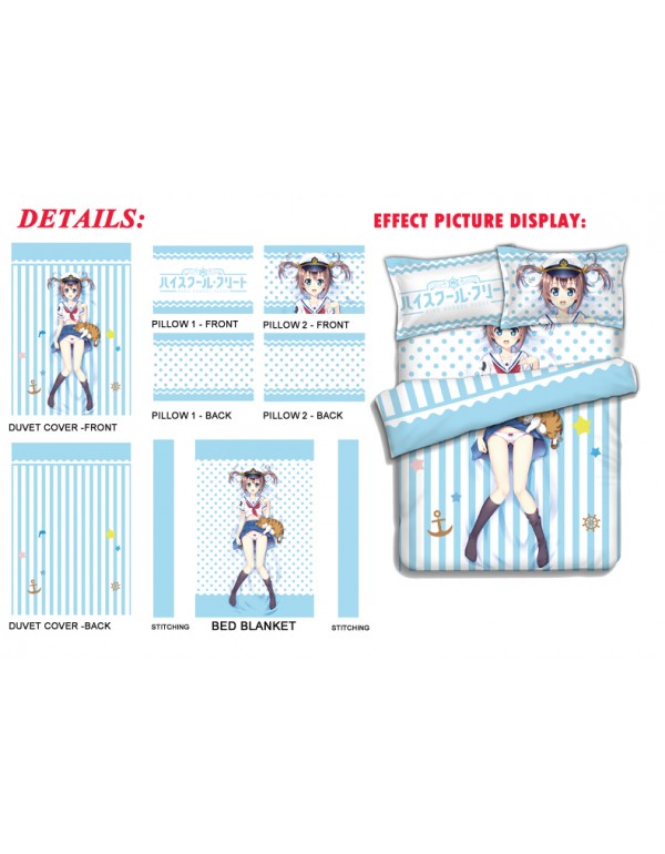 Akeno Misaki - High School Fleet Anime Bedding Sets,Bed Blanket & Duvet Cover,Bed Sheet