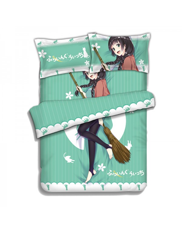 Makoto Kowata - Flying Witch Anime Bedding Sets,Bed Blanket & Duvet Cover,Bed Sheet with Kissenbezüge