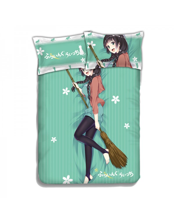 Makoto Kowata - Flying Witch Anime Bedding Sets,Bed Blanket & Duvet Cover,Bed Sheet with Kissenbezüge