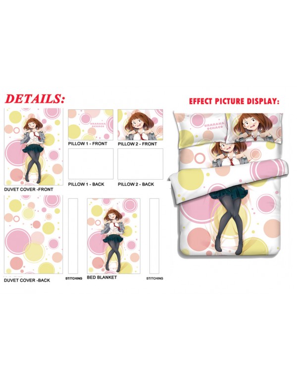 Ochako Uraraka - Boku no Hero Academia Anime 4 Pieces Bedding Sets,Bed Sheet Duvet Cover