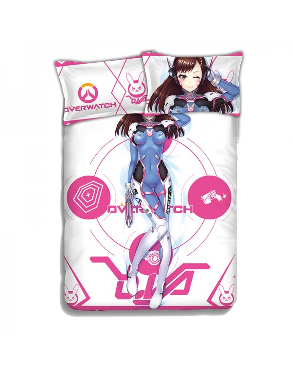 D.Va - Overwatch Japanese Anime Bed Blanket Duvet Cover with Kissenbezüge