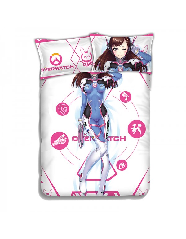 D.Va - Overwatch Japanese Anime Bed Blanket Duvet Cover with Kissenbezüge