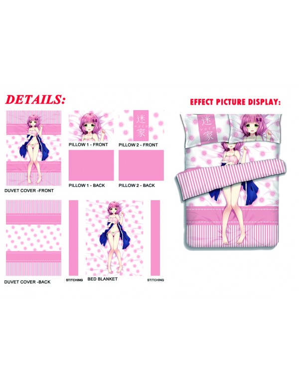 Diomedea Anime 4 Pieces Bedding Sets,Bed Sheet Duvet Cover with Kissenbezüge