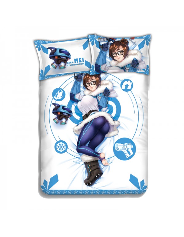 Mei - Overwatch Anime 4 Pieces Bedding Sets,Bed Sheet Duvet Cover with Kissenbezüge