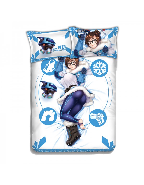 Mei - Overwatch Anime 4 Pieces Bedding Sets,Bed Sheet Duvet Cover with Kissenbezüge