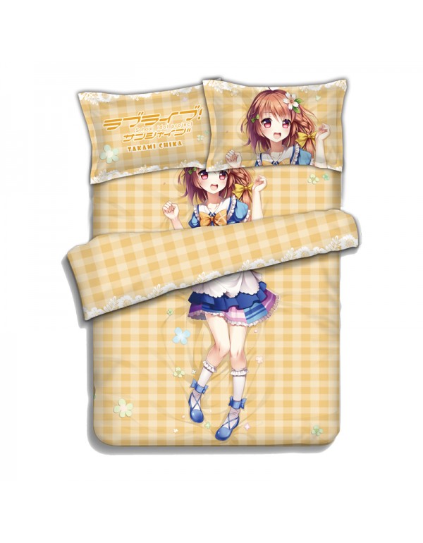 Takami Chika-LoveLive Sunshine Bedding Sets,Bed Blanket & Duvet Cover,Bed Sheet with Kissenbezüge