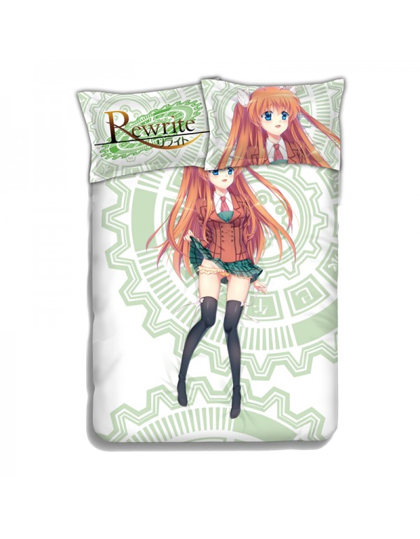 Ohtori Chihaya -Rewrite Anime 4 Pieces Bedding Sets,Bed Sheet Duvet Cover with Kissenbezüge