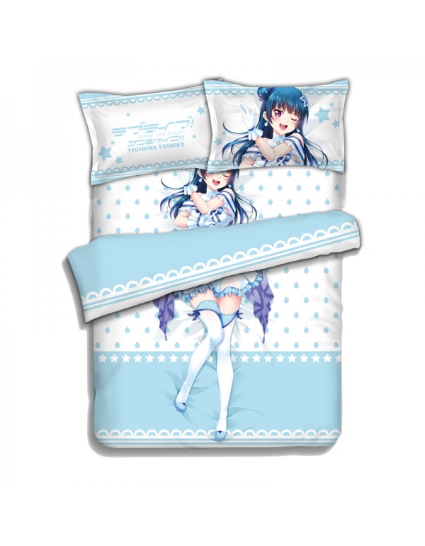 Tsushima Yoshiko-LoveLive Sunshine Anime Bed Blanket Duvet Cover with Kissenbezüge