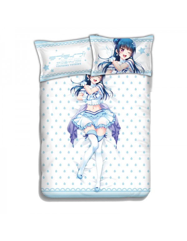 Tsushima Yoshiko-LoveLive Sunshine Anime Bed Blanket Duvet Cover with Kissenbezüge