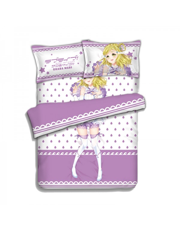 Mari Ohara-LoveLive Sunshine Anime Bed Sheet Duvet Cover with Kissenbezüge