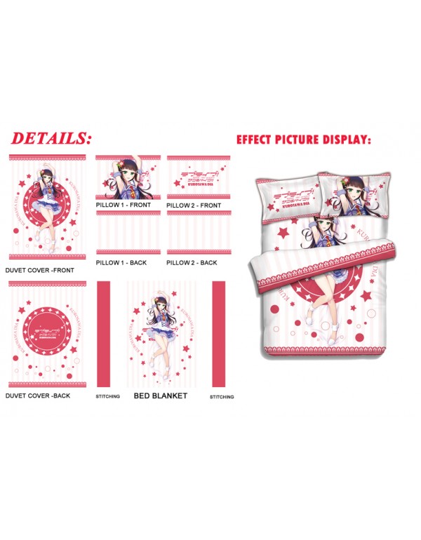 Kurosawa Dia-LoveLive Sunshine Bedding Sets,Bed Blanket & Duvet Cover,Bed Sheet with Kissenbezüge