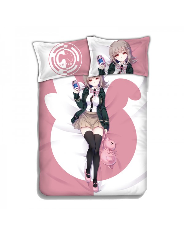 Nanami ChiaKi Anime 4 Pieces Bedding Sets,Bed Sheet Duvet Cover with Kissenbezüge