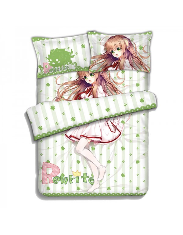 Kanbe Kotori-Rewrite Japanese Anime Bed Sheet Duvet Cover with Kissenbezüge