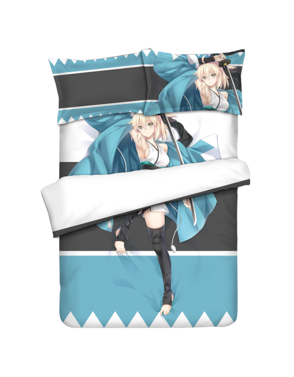 Saber - Fate Anime Bedding Sets,Bed Blanket & Duvet Cover,Bed Sheet with Kissenbezüge