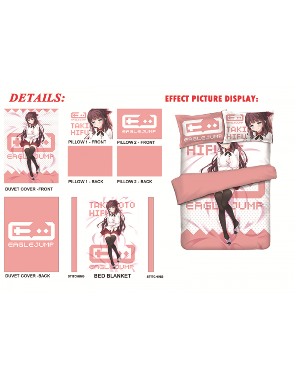 Takimoto Hifumi - New Game Anime Bedding Sets,Bed Blanket & Duvet Cover,Bed Sheet with Kissenbezüge