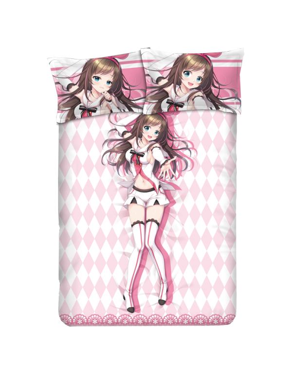 Kizuna Ai Anime 4 Pieces Bedding Sets,Bed Sheet Du...